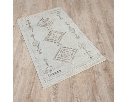 Ковер Турецкий OZKAPLAN KARPET OLBIA дизайн B0805A L.BEIGE-WHITE