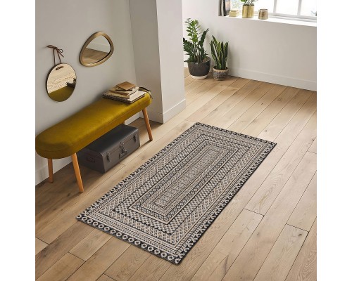 Ковер Турецкий Canan PAROS дизайн 6672A BLACK-CREAM