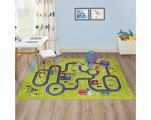 Ковер Турецкий AHENKLI PLAY RUGS дизайн D918A GREEN-CREAM