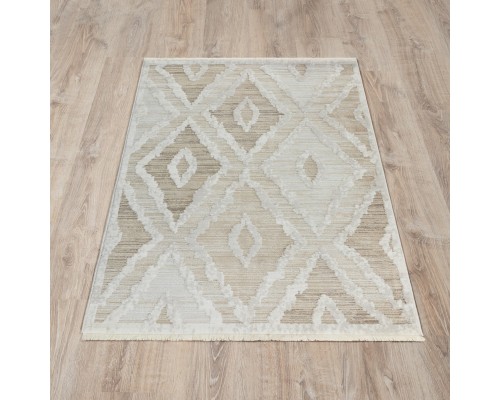 Ковер Турецкий OZKAPLAN KARPET OLBIA дизайн B0816A WHITE-L.BEIGE