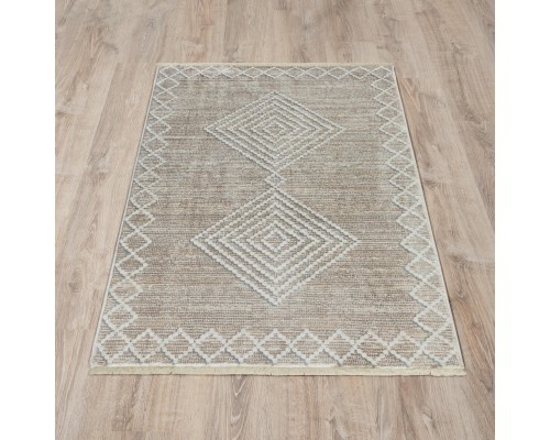 Ковер Турецкий OZKAPLAN KARPET OLBIA дизайн B0800A BEIGE-WHITE