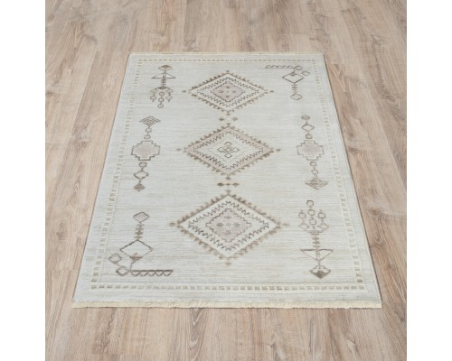 Ковер Турецкий OZKAPLAN KARPET OLBIA дизайн B0805A L.BEIGE-WHITE