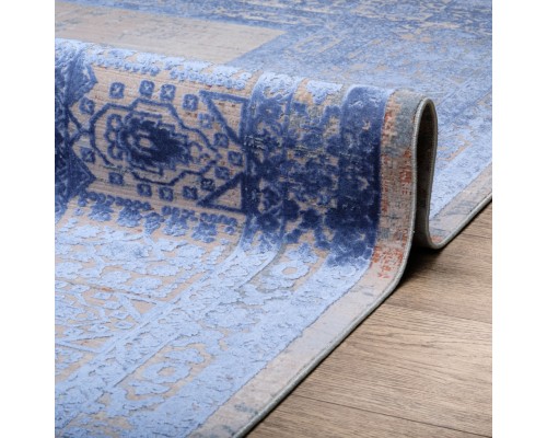 Ковер Турецкий Art Deco дизайн 3035A цвет CREAM2 / BLUE2