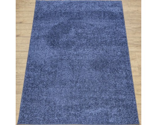Ковер синий с длинным ворсом 30 мм  Фьюжн 42807-49022 мягкий пушистый