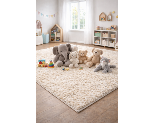 Ковер светло-бежевый с длинным ворсом 30 мм  Фьюжн 42104-48123 мягкий пушистый