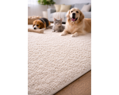 Ковер светло-бежевый с длинным ворсом 30 мм  Фьюжн 42104-48123 мягкий пушистый
