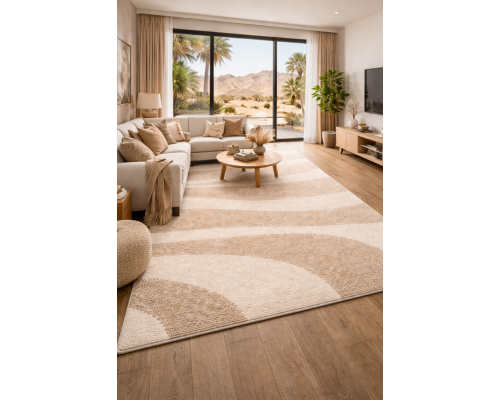 Ковер светло-бежевый с длинным ворсом 30 мм  Фьюжн 42106-48122 мягкий пушистый