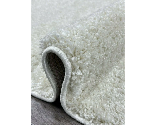 Ковер белый с длинным ворсом 30 мм Фьюжн 42300-48222 мягкий пушистый