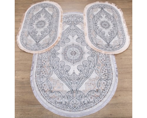 Ковер Турецкий Ascona дизайн 4535A цвет GRI FLOS / GRI FLOS Овал