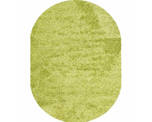 Ковер зеленый овальный с длинным ворсом 30 мм Фьюжн 42811-49022 мягкий пушистый