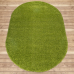 Ковер зеленый овальный с длинным ворсом 30 мм Фьюжн 42811-49022 мягкий пушистый