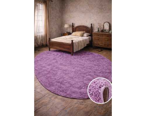 Ковер розовый овальный с длинным ворсом 30 мм Фьюжн 42809-49022 мягкий пушистый