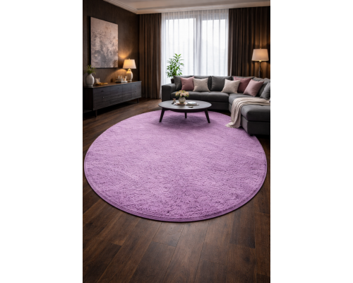 Ковер розовый овальный с длинным ворсом 30 мм Фьюжн 42809-49022 мягкий пушистый