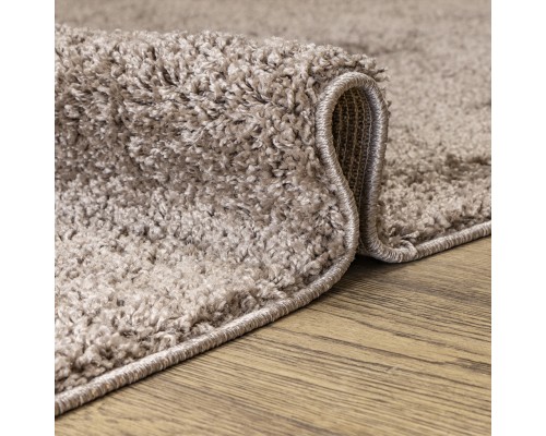 Ковер коричневый овальный с длинным ворсом 30 мм Фьюжн 42810-49022 мягкий пушистый