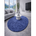 Ковер синий овальный с длинным ворсом 30 мм Фьюжн 42807-49022 мягкий пушистый