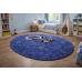 Ковер синий овальный с длинным ворсом 30 мм Фьюжн 42807-49022 мягкий пушистый