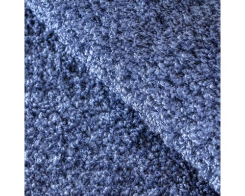 Ковер синий овальный с длинным ворсом 30 мм Фьюжн 42807-49022 мягкий пушистый
