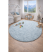 Ковер бирюзовый овальный с длинным ворсом 30 мм Фьюжн 42808-49022 мягкий пушистый