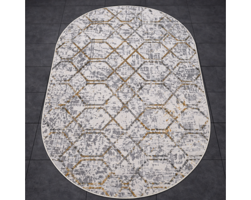 Ковер Турецкий Rich дизайн NJ76A цвет GRAY Овал