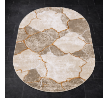 Ковер Турецкий Nord дизайн 10455A цвет BEIGE / GOLD Овал