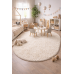 Ковер овальный светло-бежевый с длинным ворсом 30 мм Фьюжн 42104-48123 мягкий пушистый