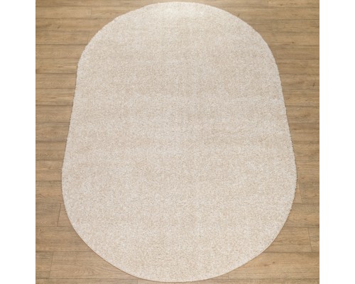 Ковер овальный светло-бежевый с длинным ворсом 30 мм Фьюжн 42104-48123 мягкий пушистый