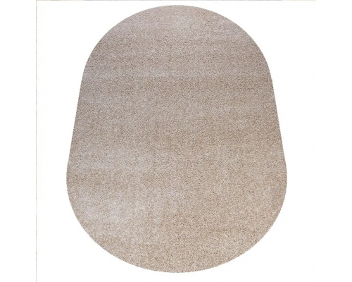 Ковер овальный светло-бежевый с длинным ворсом 30 мм Фьюжн 42104-48123 мягкий пушистый