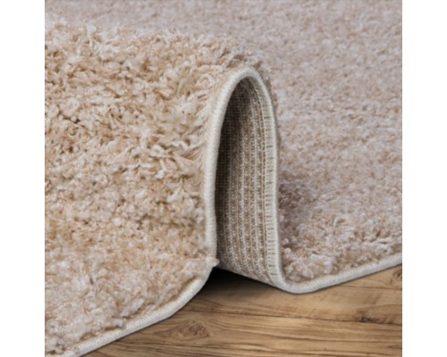 Ковер овальный светло-бежевый с длинным ворсом 30 мм Фьюжн 42104-48123 мягкий пушистый