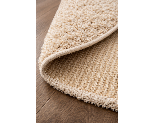 Ковер овальный светло-бежевый с длинным ворсом 30 мм Фьюжн 42104-48123 мягкий пушистый