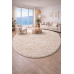 Ковер овальный светло-бежевый с длинным ворсом 30 мм Фьюжн 42104-48123 мягкий пушистый