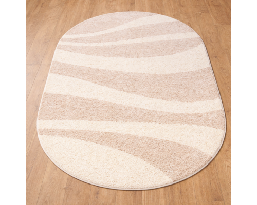 Ковер овальный светло-бежевый с длинным ворсом 30 мм Фьюжн 42106-48122 мягкий пушистый
