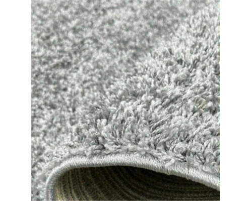 Ковер серый овальный с длинным ворсом 30 мм Фьюжн 42800-49022 мягкий пушистый
