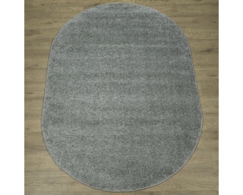 Ковер серый овальный с длинным ворсом 30 мм Фьюжн 42800-49022 мягкий пушистый