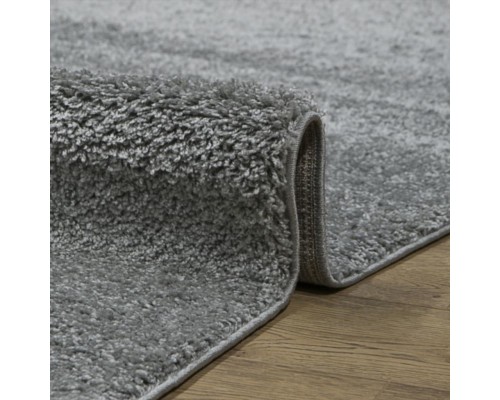 Ковер серый овальный с длинным ворсом 30 мм Фьюжн 42800-49022 мягкий пушистый