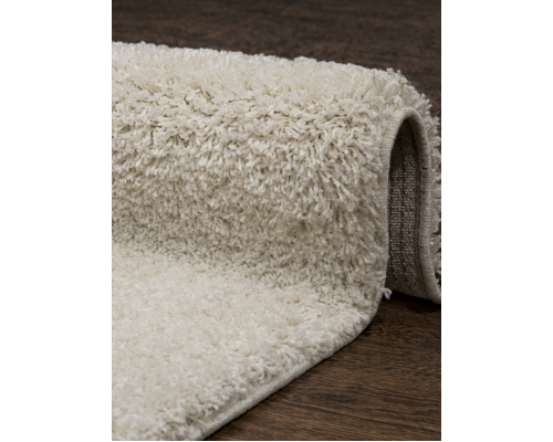 Ковер белый овальный с длинным ворсом 30 мм Фьюжн 42300-48222 мягкий пушистый