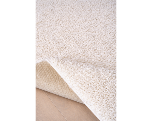 Ковер белый овальный с длинным ворсом 30 мм Фьюжн 42300-48222 мягкий пушистый