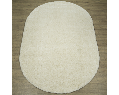 Ковер белый овальный с длинным ворсом 30 мм Фьюжн 42300-48222 мягкий пушистый