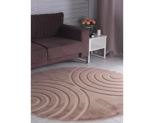 Pixel Ковер Rabbit Carving PX4005 brown/brown Круг