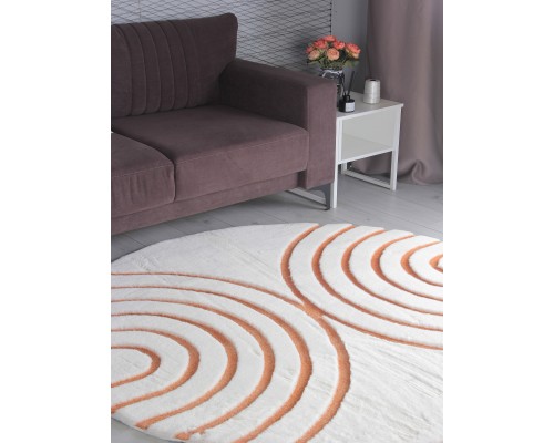 Pixel Ковер Rabbit Carving PX4005 cream/terra Круг