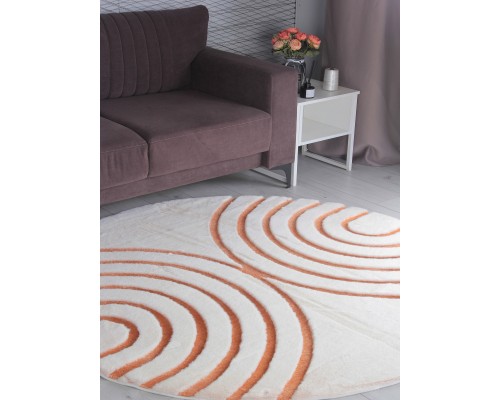 Pixel Ковер Rabbit Carving PX4005 cream/terra Круг