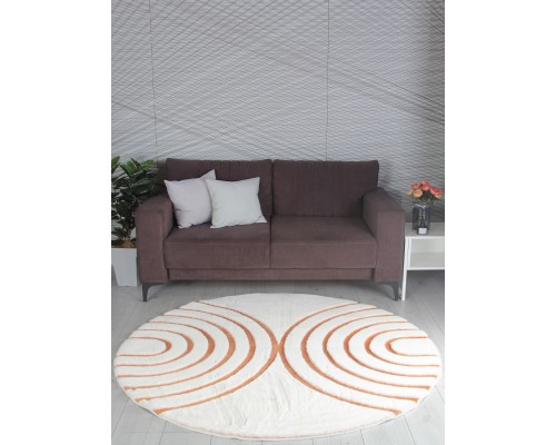 Pixel Ковер Rabbit Carving PX4005 cream/terra Круг