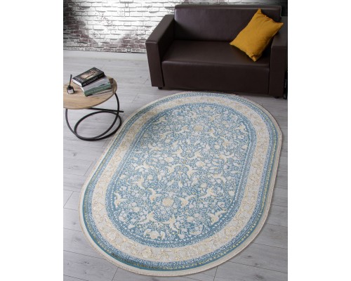 Arda Ковер Zarina M101B blue shirink/blue shirink Овал
